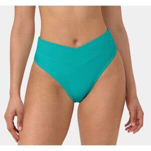 Halara Crossover Bikini Swim Bottom High Waist Blue Sz XS